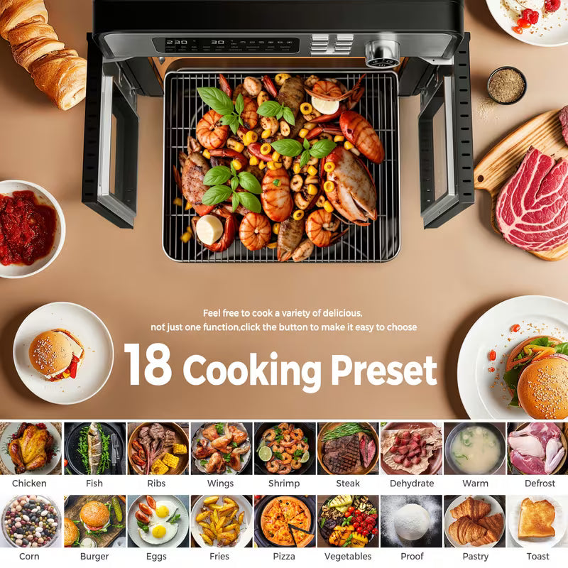 28L Air Fryer Oven with Rotisserie 18-in-1