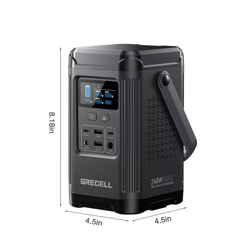 240W Portable Power Station 153.6Wh LiFePO4 Battery