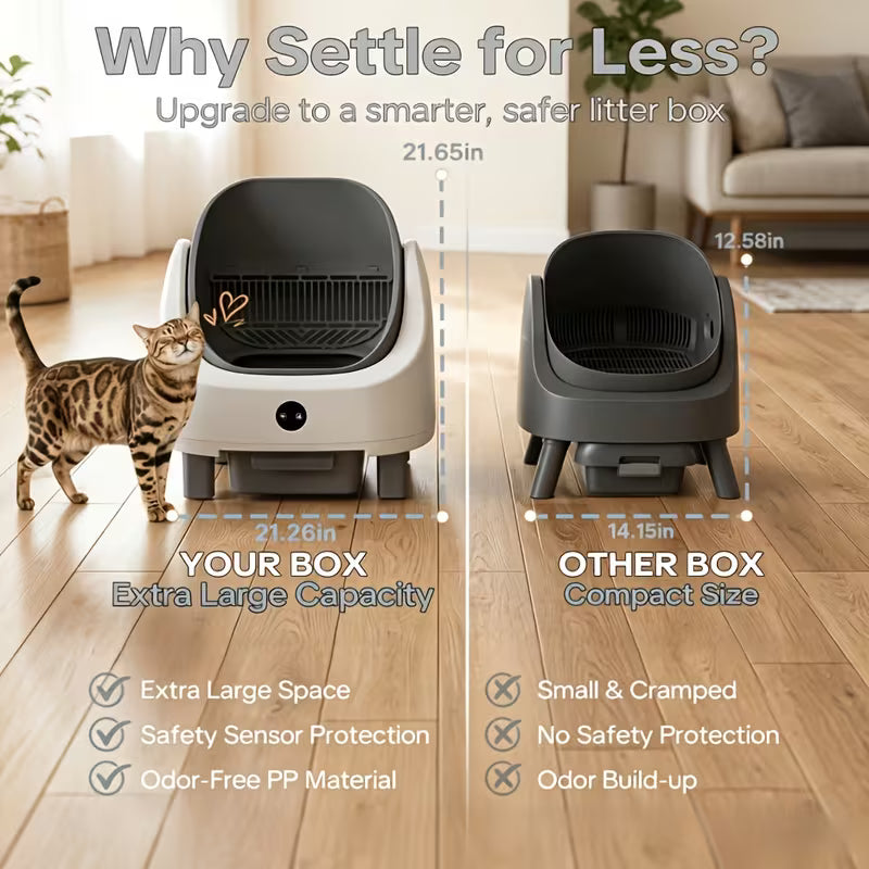 Large Self-Cleaning Enclosed Cat Litter Box