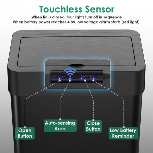 13.2 Gal Automatic Motion Sensor Electric Waste Bin