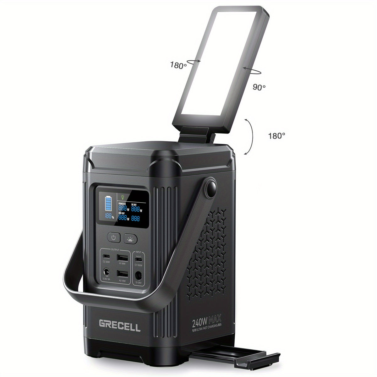 240W Portable Power Station 153.6Wh LiFePO4 Battery