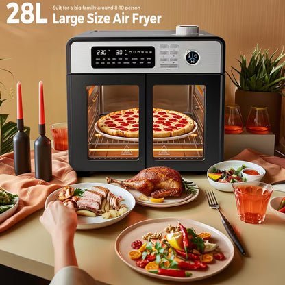 28L Air Fryer Oven with Rotisserie 18-in-1