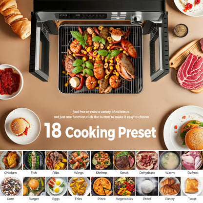28L Air Fryer Oven with Rotisserie 18-in-1
