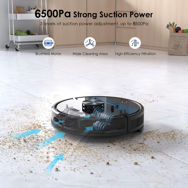 SL60Max Robot Vacuum with Self-Emptying 6500Pa
