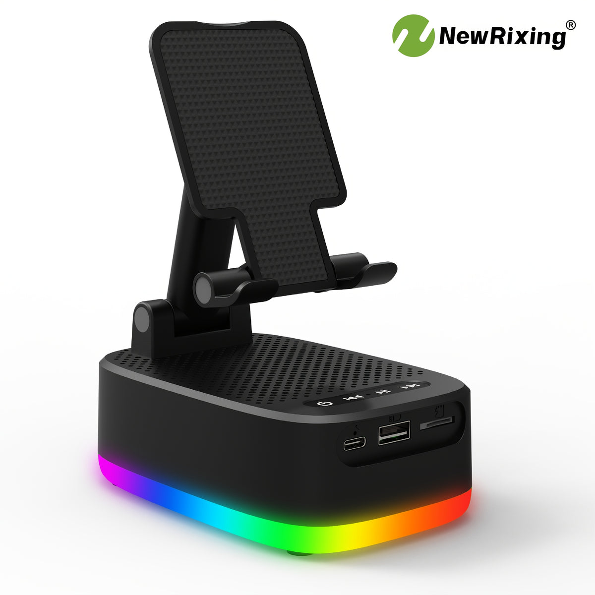 6W Wireless Speakers with Phone Holder and Mobile Power Bank