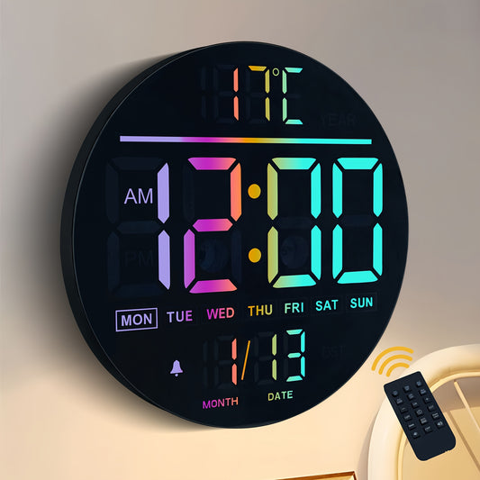 Large Digital Wall Clock with Remote Control