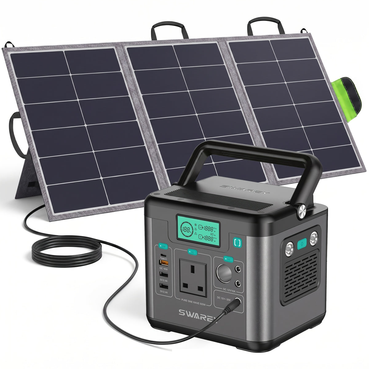 Portable Power Station 222Wh with 100W Solar Panel