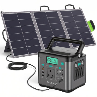 Portable Power Station 222Wh with 100W Solar Panel