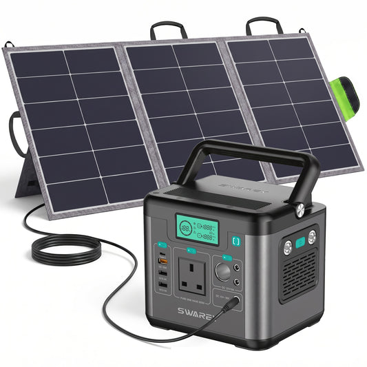 Portable Power Station 222Wh with 100W Solar Panel