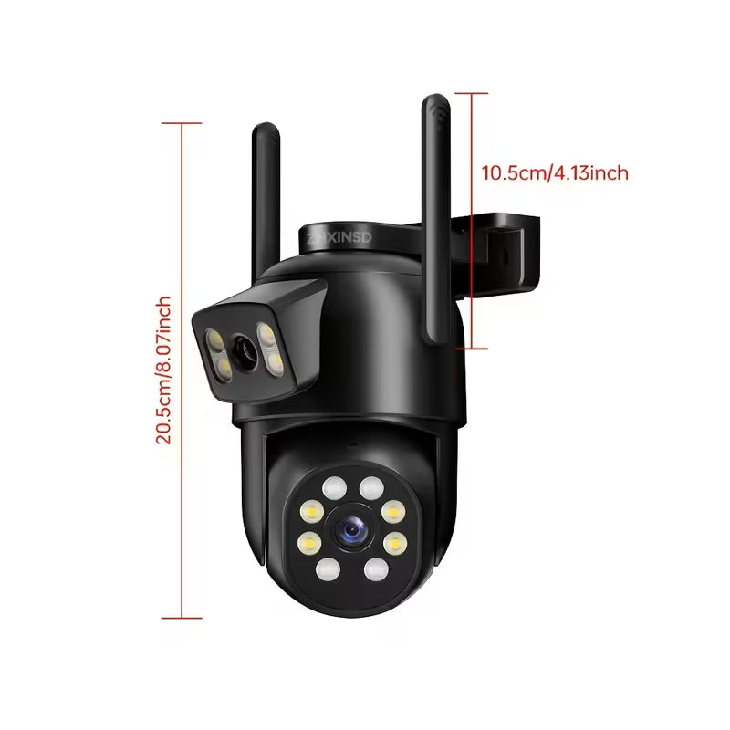 Wireless Dual Lens Security Camera PTZ 355°