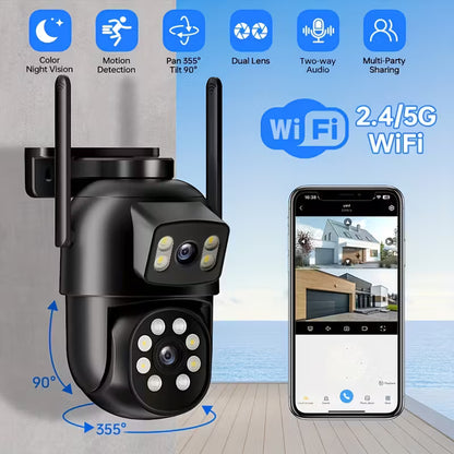 Wireless Dual Lens Security Camera PTZ 355°
