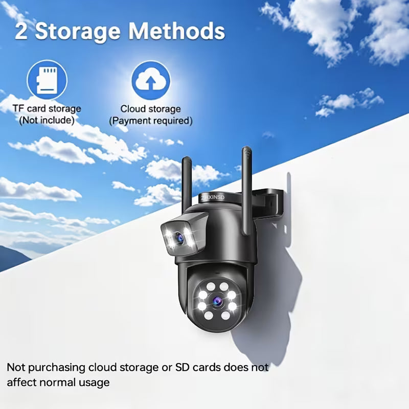 Wireless Dual Lens Security Camera PTZ 355°