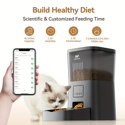 4L WiFi Automatic Cat Feeder with App Control
