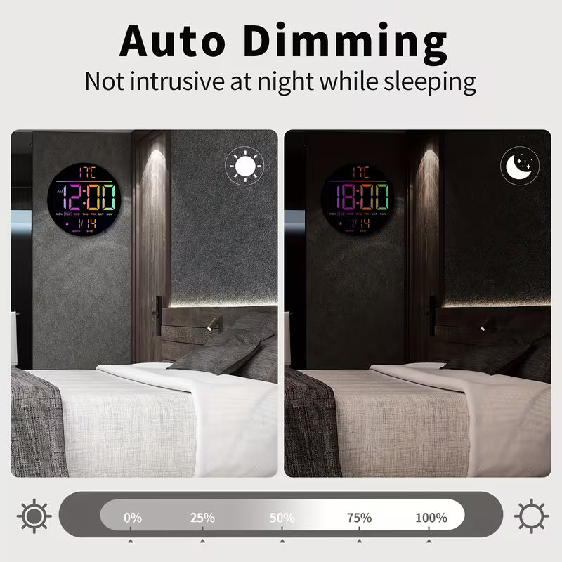 Large Digital Wall Clock with Remote Control