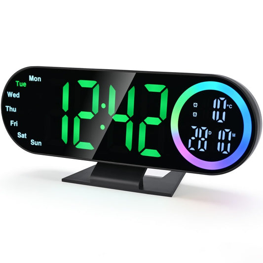 9-Inch RGB Digital Alarm Clock with Night Light