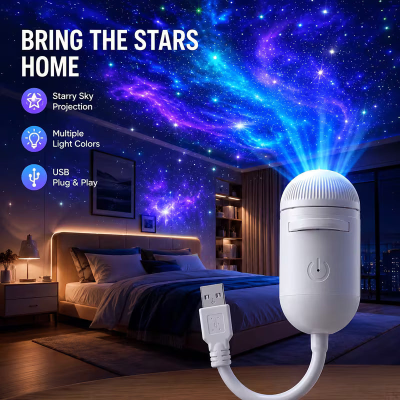 USB 2-in-1 Nebula & Starry Sky Projector