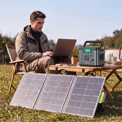 Portable Power Station 222Wh with 100W Solar Panel
