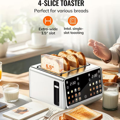 4L Touchscreen Toaster Oven with Dual Screen Control Panel