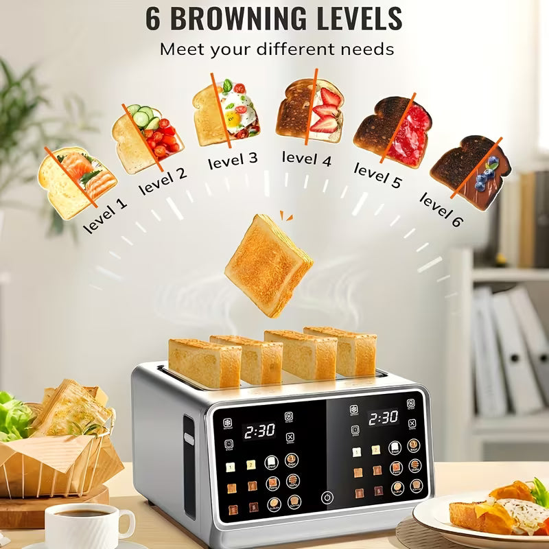 4L Touchscreen Toaster Oven with Dual Screen Control Panel