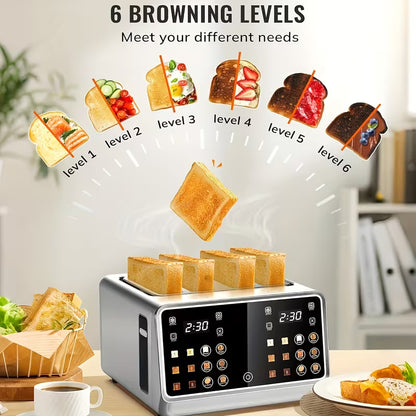 4L Touchscreen Toaster Oven with Dual Screen Control Panel