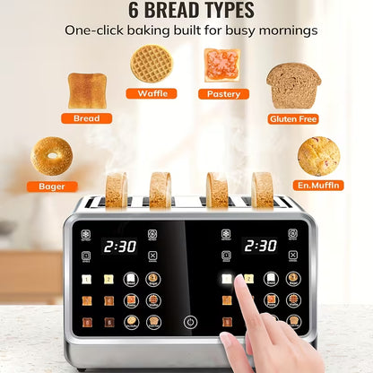 4L Touchscreen Toaster Oven with Dual Screen Control Panel