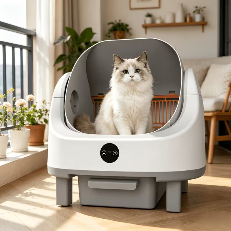 Large Self-Cleaning Enclosed Cat Litter Box