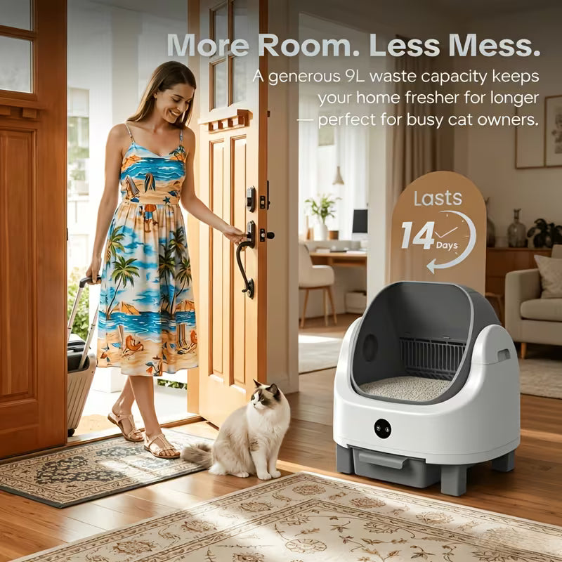 Large Self-Cleaning Enclosed Cat Litter Box