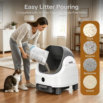 Large Self-Cleaning Enclosed Cat Litter Box